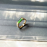 SOLD OUT: 15.5mm Icy A-Grade Natural Imperial Green Jadeite Elliptical Arch Ring No. 162433