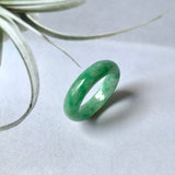 18.1mm A-Grade Natural Imperial Green Jadeite Abacus Ring Band No.162352