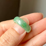 15.2mm A-Grade Natural Imperial Green Jadeite Abacus Ring Band No. 162435