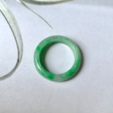 18.1mm A-Grade Natural Imperial Green Jadeite Abacus Ring Band No.162352