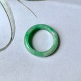 18.1mm A-Grade Natural Imperial Green Jadeite Abacus Ring Band No.162352