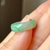 15.2mm A-Grade Natural Imperial Green Jadeite Abacus Ring Band No. 162435