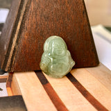 A-Grade Natural Yellowish Bluish Green Jadeite Buddha Pendant No. 220161