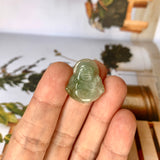 A-Grade Natural Yellowish Bluish Green Jadeite Buddha Pendant No. 220161