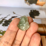 A-Grade Natural Yellowish Bluish Green Jadeite Buddha Pendant No. 220161