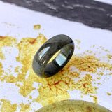 18.1mm A-Grade Natural Black Jadeite Ring Band No. 162377