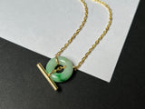 Setting Balance A-Grade Moss On Snow Jadeite Bagel Necklace No.172044