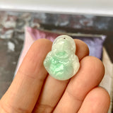 A-Grade Natural Moss On Snow Jadeite Buddha Pendant No. 220164