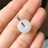 A-Grade White Jadeite Donut Pendant (Droplet Bail) No. 172521