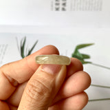 16.1mm A-Grade Natural Light Yellow Jadeite Abacus Ring Band No. 161830