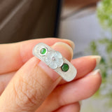 18.1mm A-Grade Natural Jadeite Joseon Dynasty Plum Blossom Ring (Maehwa) No.162437