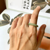 17.8mm A-Grade Natural Green Jadeite Abacus Ring Band No. 161876