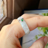 18.1mm A-Grade Natural Jadeite Joseon Dynasty Plum Blossom Ring (Maehwa) No.162437