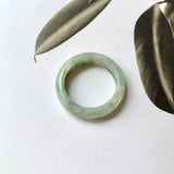 SOLD OUT: 17.2mm A-Grade Natural Floral Jadeite Abacus Ring Band No. 161464