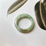 SOLD OUT: 17.2mm A-Grade Natural Floral Jadeite Abacus Ring Band No. 161464