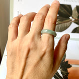 SOLD OUT: 17.2mm A-Grade Natural Floral Jadeite Abacus Ring Band No. 161464