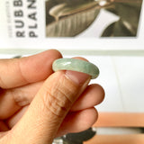 SOLD OUT: 17.2mm A-Grade Natural Floral Jadeite Abacus Ring Band No. 161464