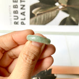 SOLD OUT: 17.2mm A-Grade Natural Floral Jadeite Abacus Ring Band No. 161464