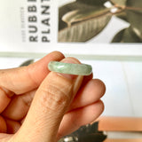 SOLD OUT: 17.2mm A-Grade Natural Floral Jadeite Abacus Ring Band No. 161464