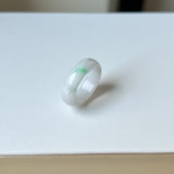 16.1mm A-Grade Natural Moss On Snow Jadeite Ring Band No. 162438