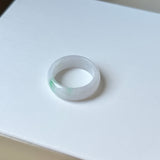 16.1mm A-Grade Natural Moss On Snow Jadeite Ring Band No. 162438