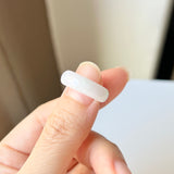 16.1mm A-Grade Natural Moss On Snow Jadeite Ring Band No. 162438