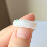 16.1mm A-Grade Natural Moss On Snow Jadeite Ring Band No. 162438