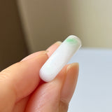 16.1mm A-Grade Natural Moss On Snow Jadeite Ring Band No. 162438