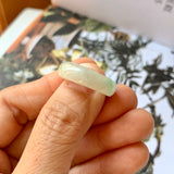 17mm A-Grade Natural Floral Jadeite Abacus Ring Band No.161457