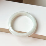 58mm A-Grade Natural White Jadeite Modern Round Bangle No.151865