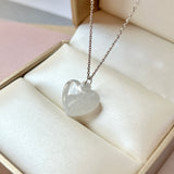 A-Grade White Jadeite Heart Pendant No. 172523