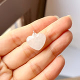 A-Grade White Jadeite Heart Pendant No. 172523