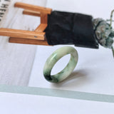 17.3mm A-Grade Natural Floral Jadeite Abacus Ring Band No.161818