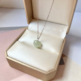 A-Grade Light Green Jadeite Heart Pendant No. 172522