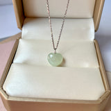 A-Grade Light Green Jadeite Heart Pendant No. 172522