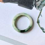 17.3mm A-Grade Natural Floral Jadeite Abacus Ring Band No.161818