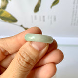 17.3mm A-Grade Natural Light Green Jadeite Abacus Ring Band No.161460