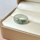 16.4mm A-Grade Natural Floral Jadeite Abacus Ring Band No.162460