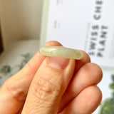 17.2mm A-Grade Natural Light Yellow Jadeite Abacus Ring Band No.161941