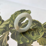 17.1mm A-Grade Natural Grey Jadeite Abacus Ring Band No.161403