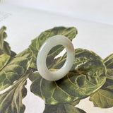 17.1mm A-Grade Natural Grey Jadeite Abacus Ring Band No.161403