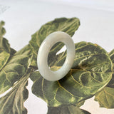 17.1mm A-Grade Natural Grey Jadeite Abacus Ring Band No.161403