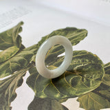 17.1mm A-Grade Natural Grey Jadeite Abacus Ring Band No.161403