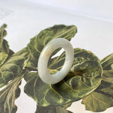 17.1mm A-Grade Natural Grey Jadeite Abacus Ring Band No.161403