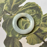 17.1mm A-Grade Natural Grey Jadeite Abacus Ring Band No.161403