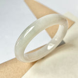 52.5mm A-Grade Natural White Green Jadeite Modern Round Bangle No.151868