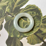 17.1mm A-Grade Natural Grey Jadeite Abacus Ring Band No.161403