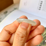 17.1mm A-Grade Natural Grey Jadeite Abacus Ring Band No.161403