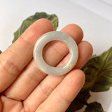 17.1mm A-Grade Natural Grey Jadeite Abacus Ring Band No.161403