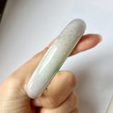 56mm A-Grade Natural Lavender Green Jadeite Modern Round Bangle No.151871